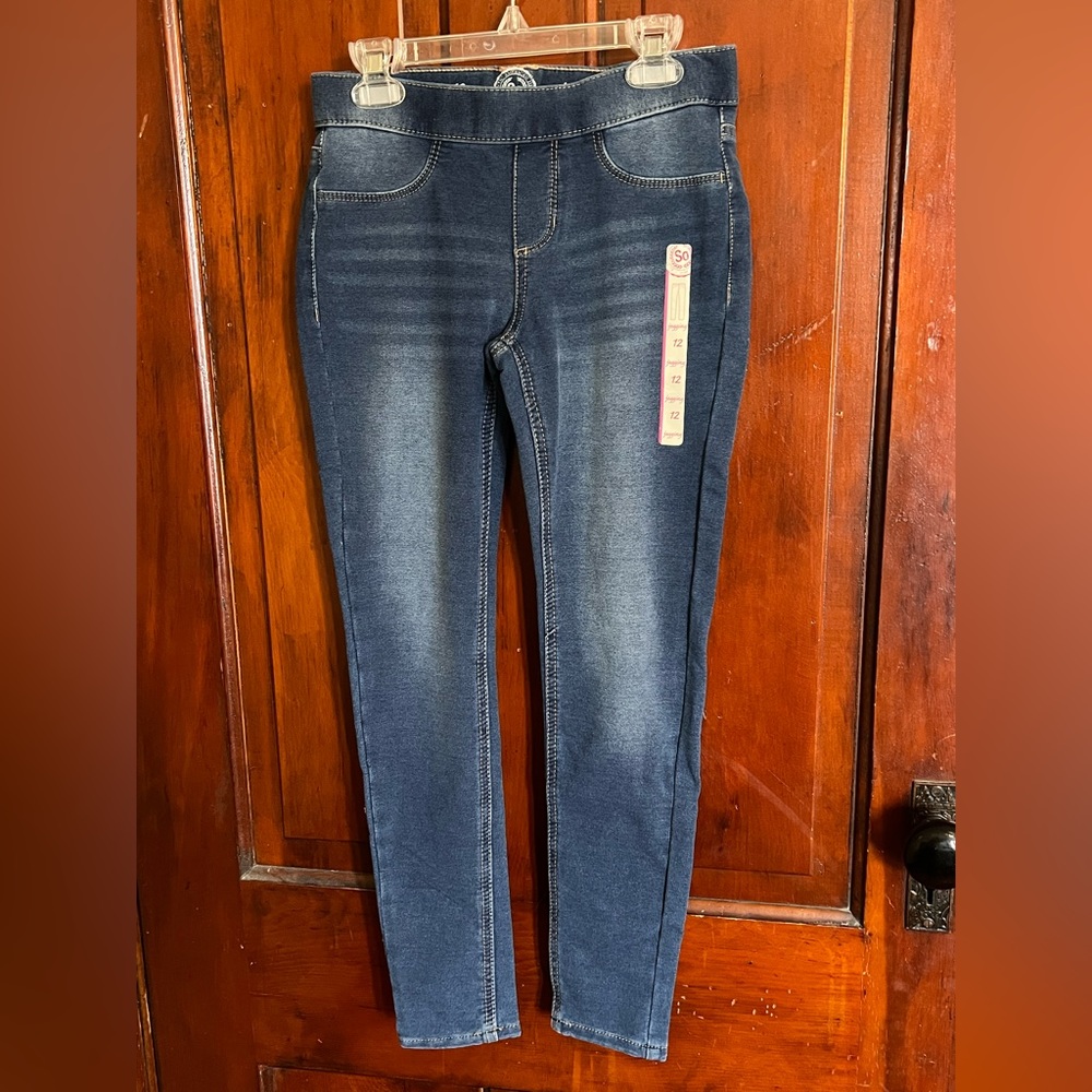 Girls SO Brand Medium Wash Denim Jeggings